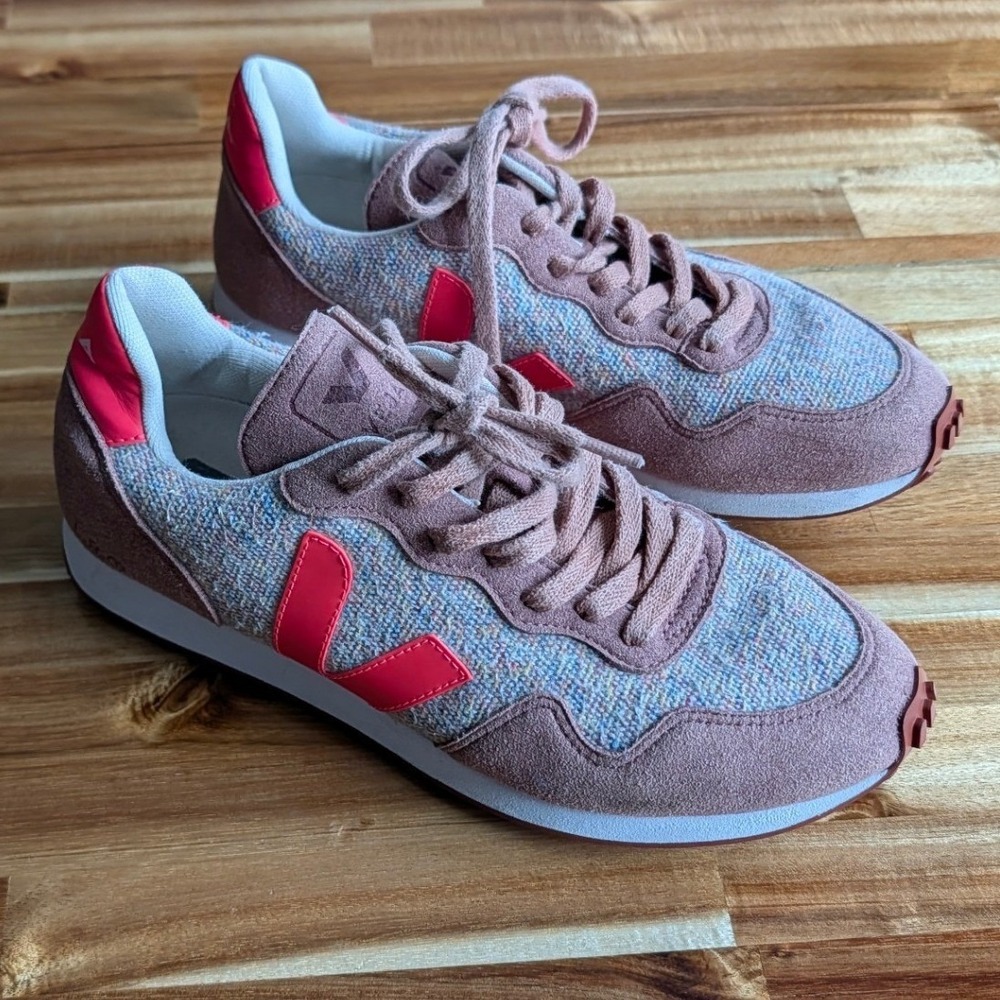 VEJA SDU Rec Flannel Sneakers Cloudy Rose-Fluo Colorway Pink Women Shes Size 8 - Picture 5 of 13